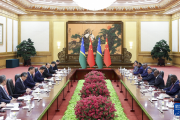 习近平会见所罗门群岛总理马内莱