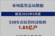 全国实有民营经济组织1.85亿户
